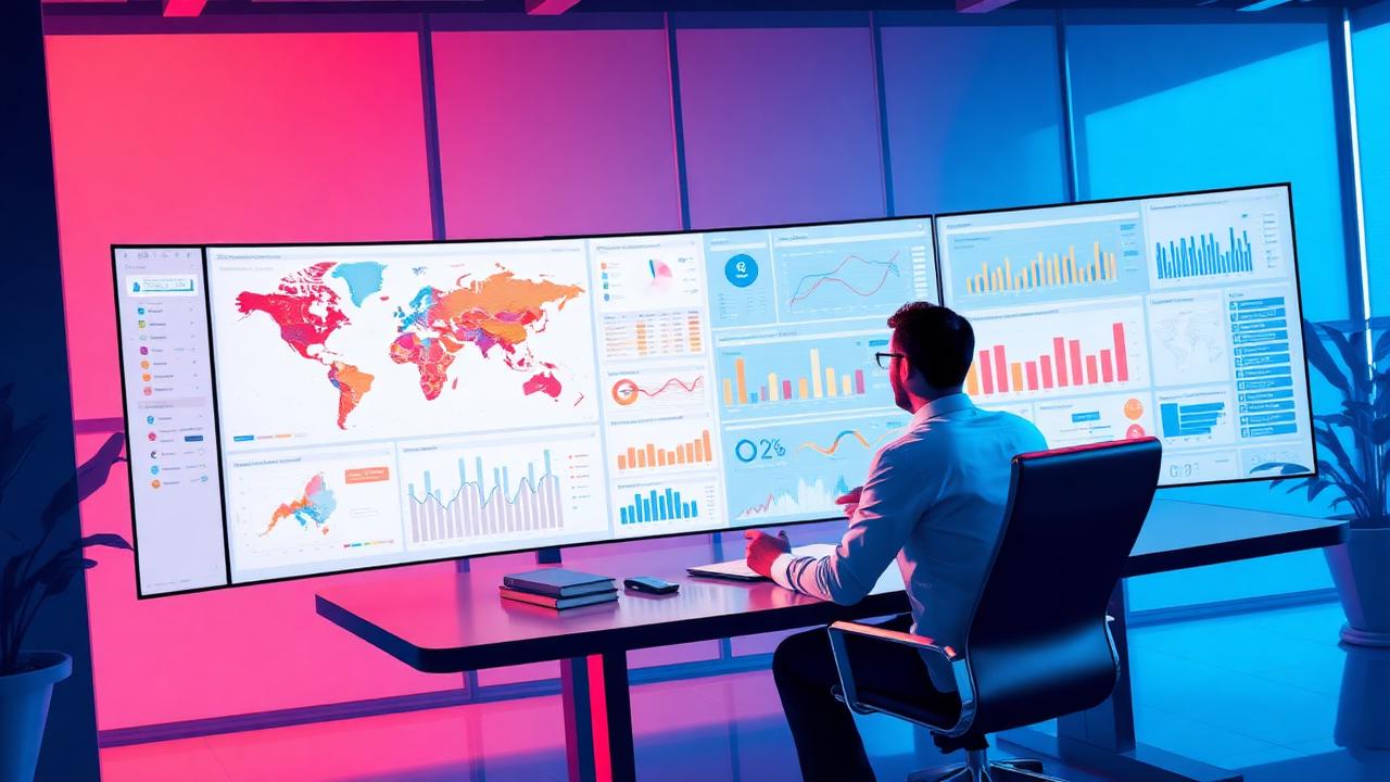 Gestor analisando painel BI com indicadores de IDEB e mapas de desempenho da rede municipal
